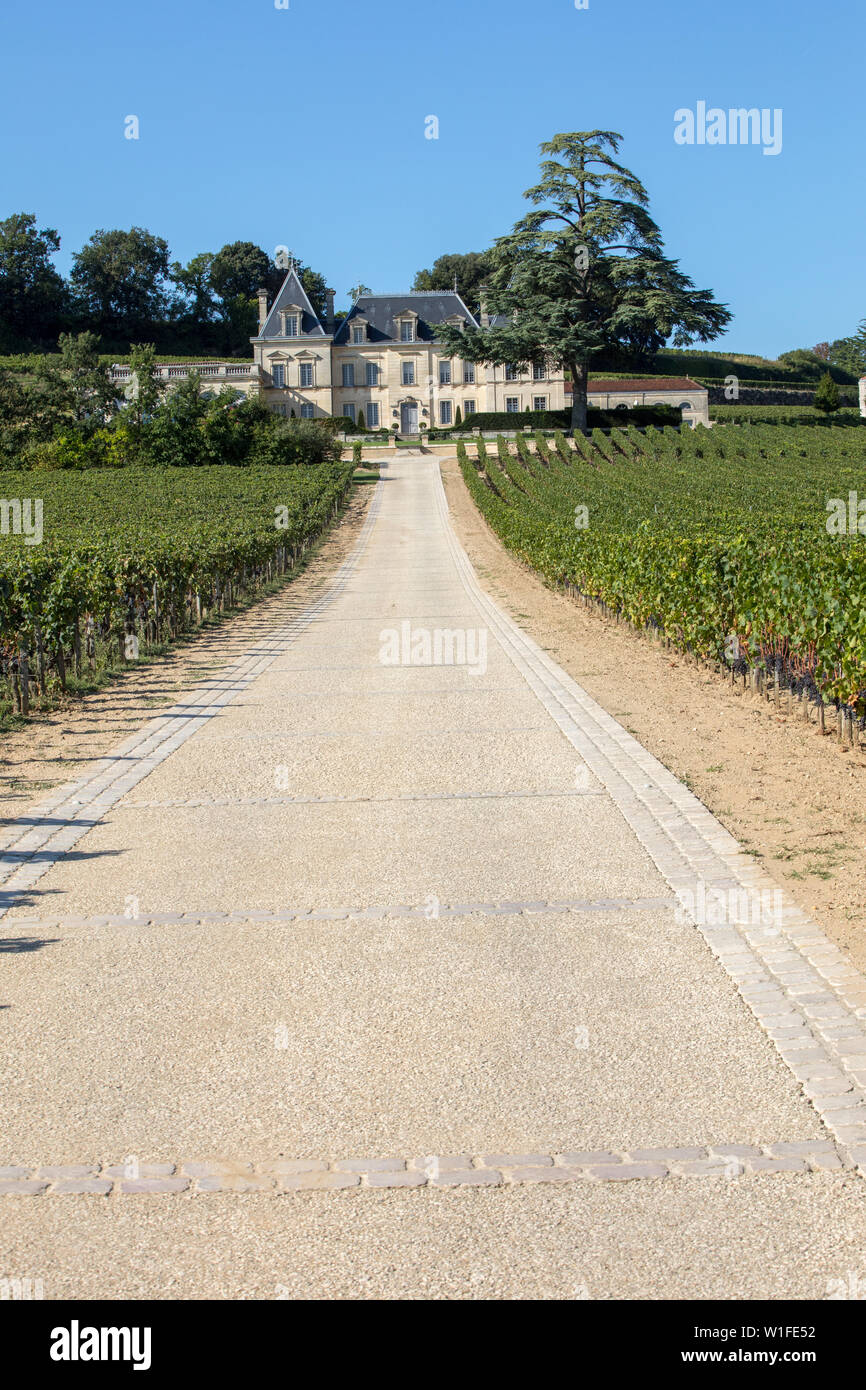 Saint Emilion, France - 11 septembre 2018 : vignoble de Château Fonplegade - nom (littéralement fontaine de l'abondance) a été calculée à partir de l'historique 13e ec Banque D'Images