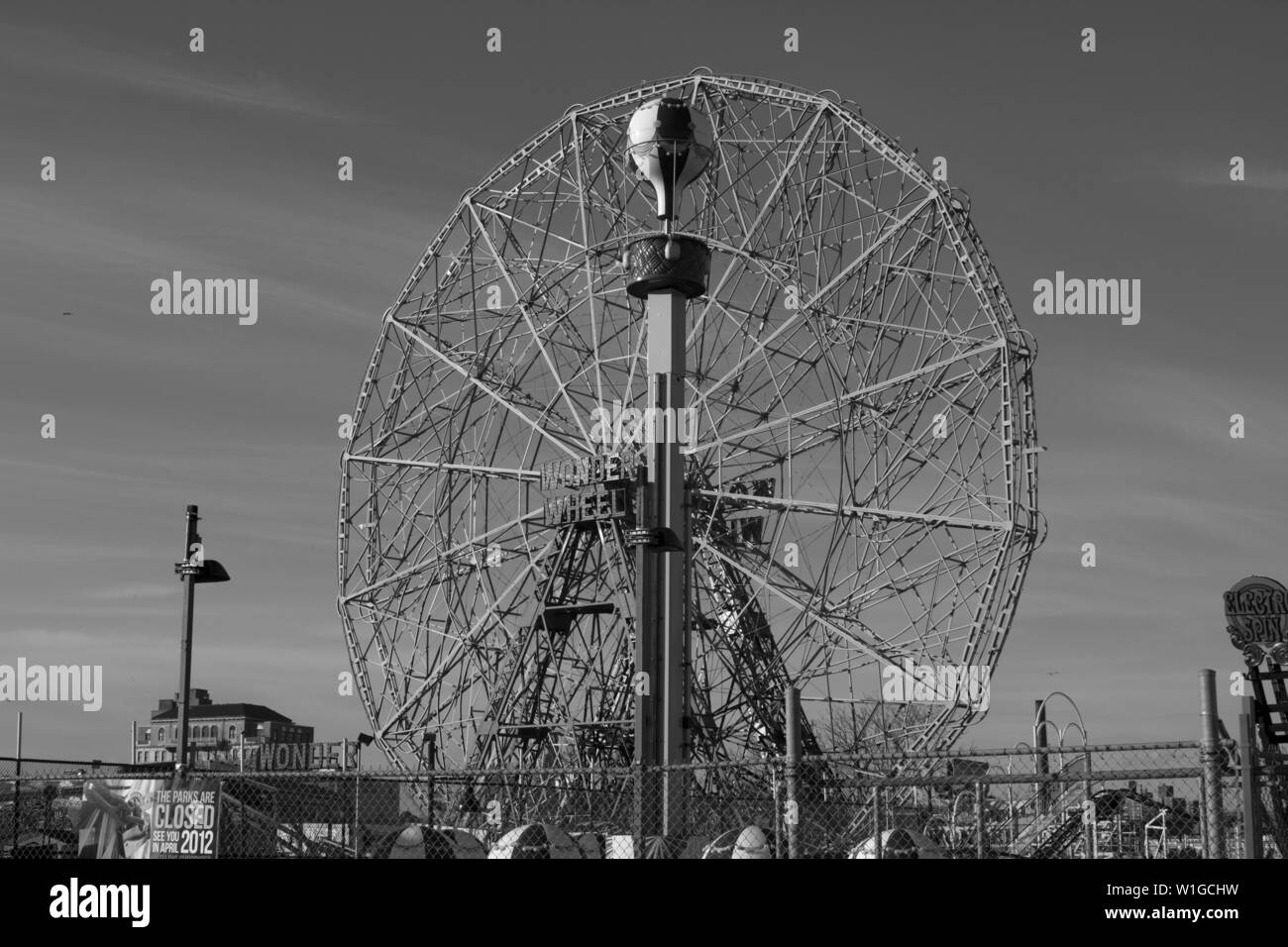 La construction de l'observatoire de l'antenne carrousel divertissement Banque D'Images