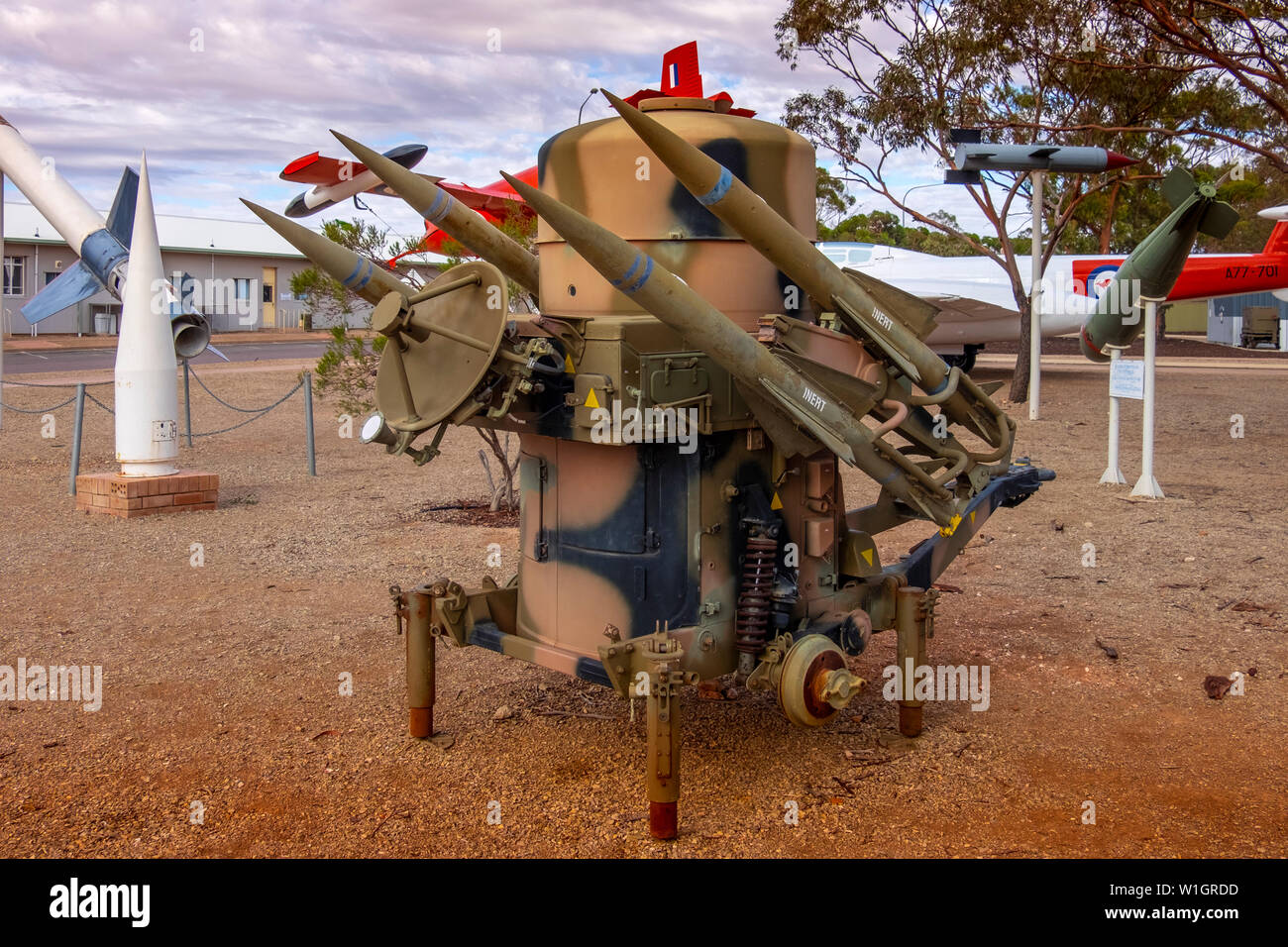 Woomera Missile National Aerospace et Park, Royal Australian Air Force (RAAF) Centre du patrimoine mondial de Woomera, dans le sud de l'Australie. Banque D'Images