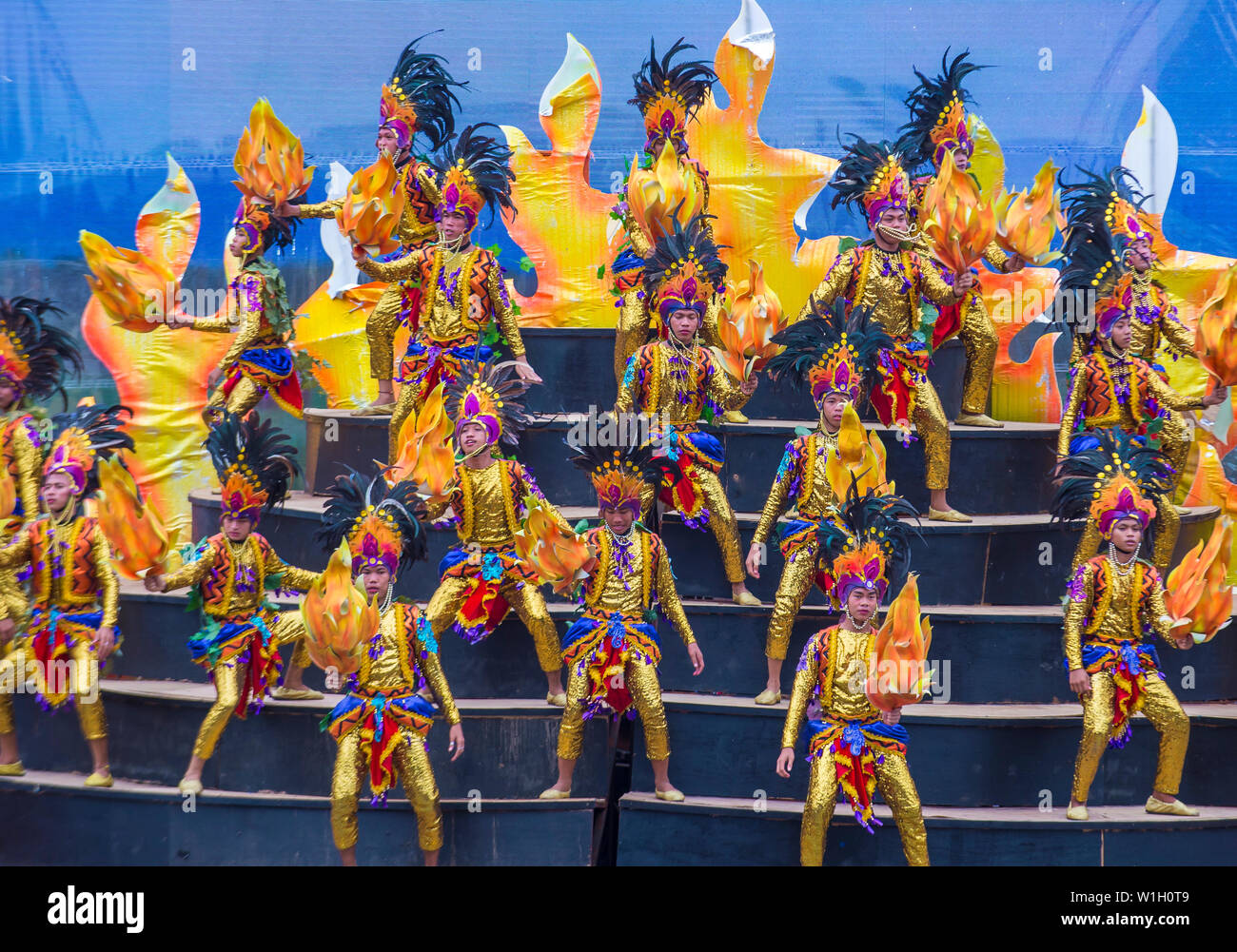 La VILLE DE CEBU, PHILIPPINES - jan 21 : Participants au festival Sinulog à Cebu City aux Philippines le 21 janvier 2018. Le Sinulog est le centre de la Banque D'Images