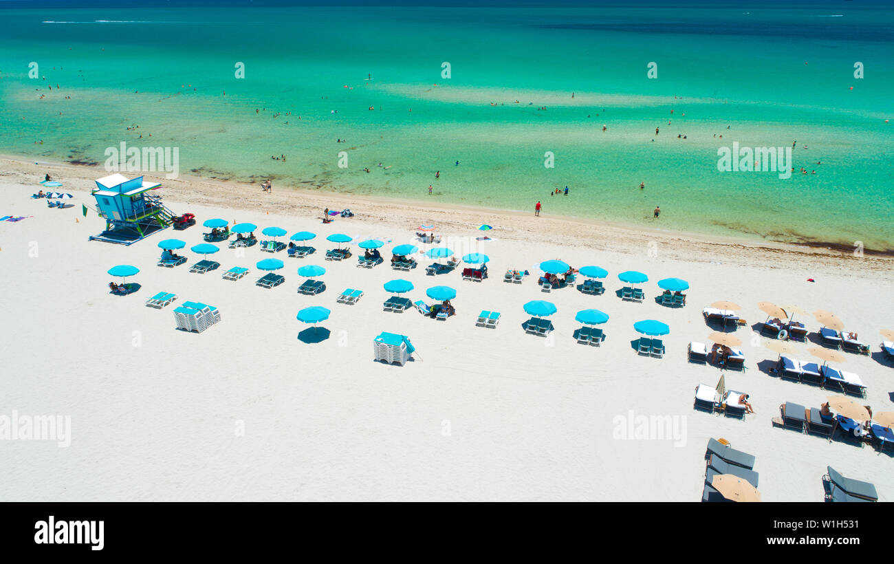 Vue aérienne de Miami Beach. La Floride. USA. Banque D'Images Vue aérienne de Miami Beach. La Floride. USA. Banque D'Images