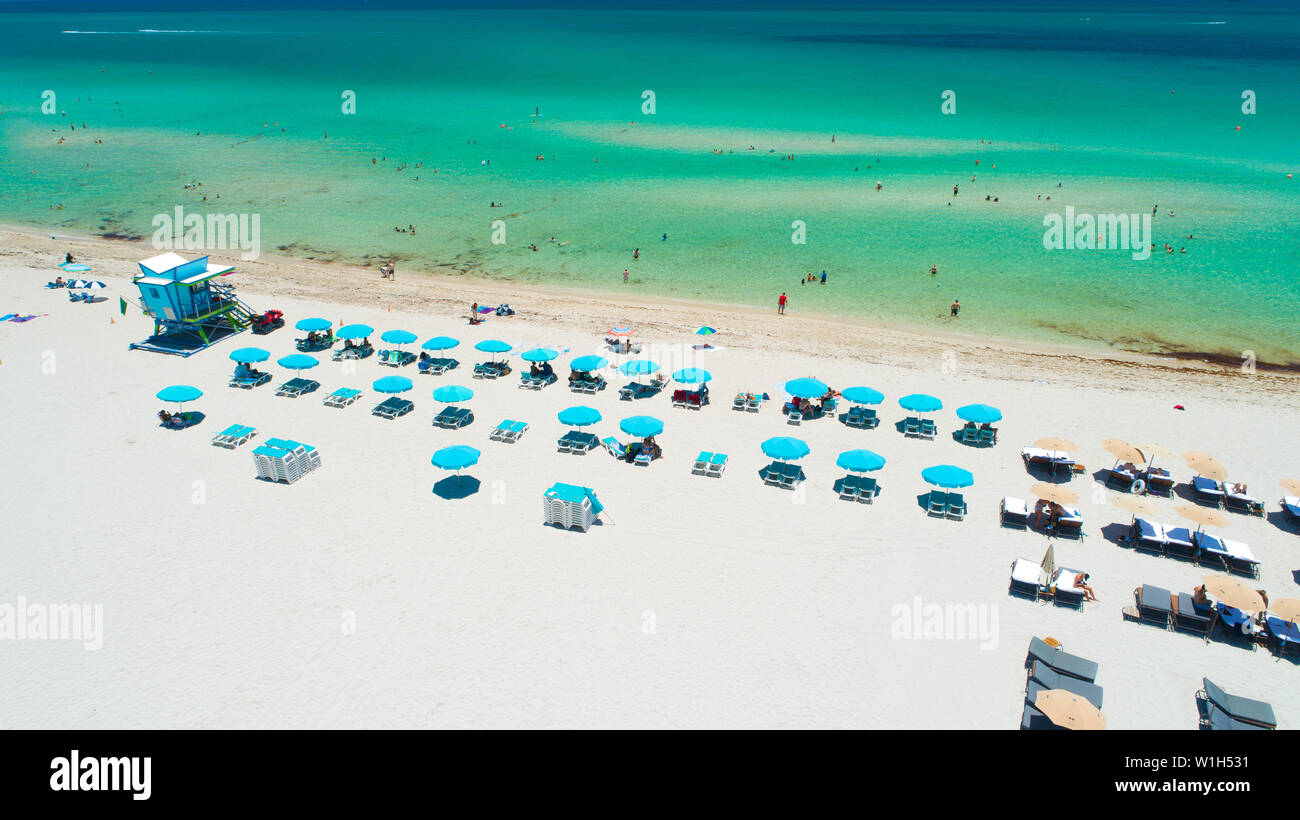 Vue aérienne de Miami Beach. La Floride. USA. Banque D'Images