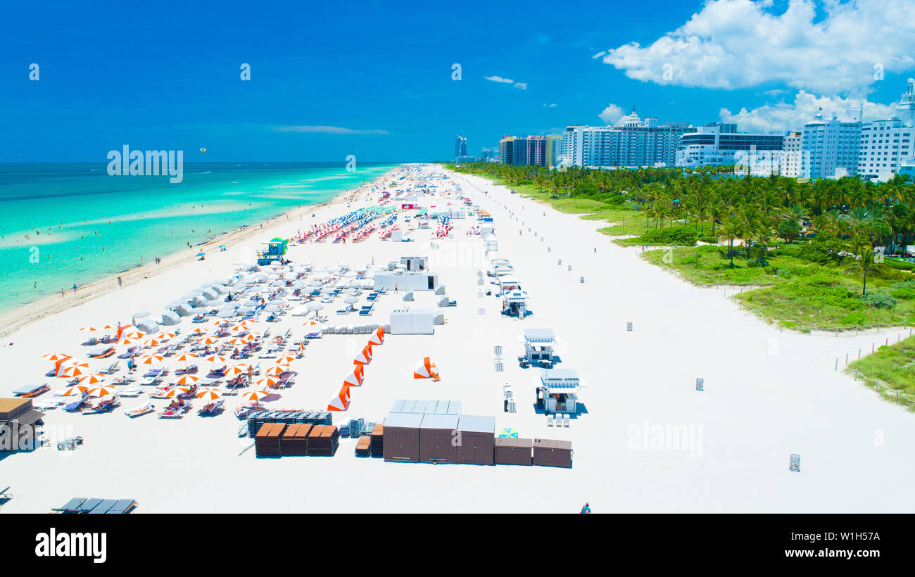Vue aérienne de Miami Beach. La Floride. USA. Banque D'Images Vue aérienne de Miami Beach. La Floride. USA. Banque D'Images