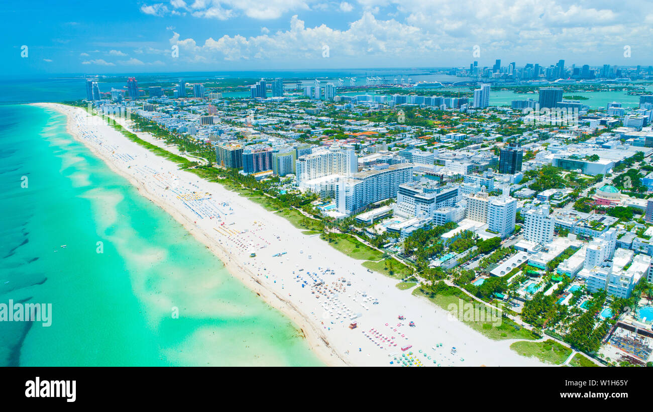 Vue aérienne de Miami Beach. La Floride. USA. Banque D'Images