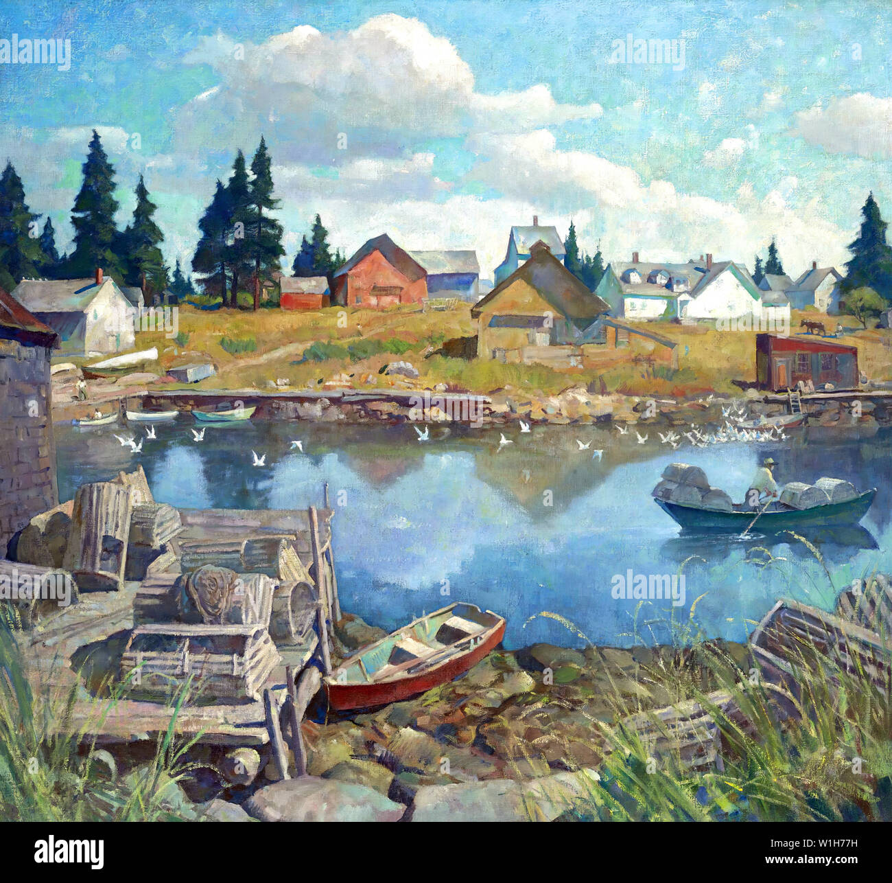 Port Clyde, le Maine par NC Wyeth Banque D'Images Port Clyde, le Maine par NC Wyeth Banque D'Images