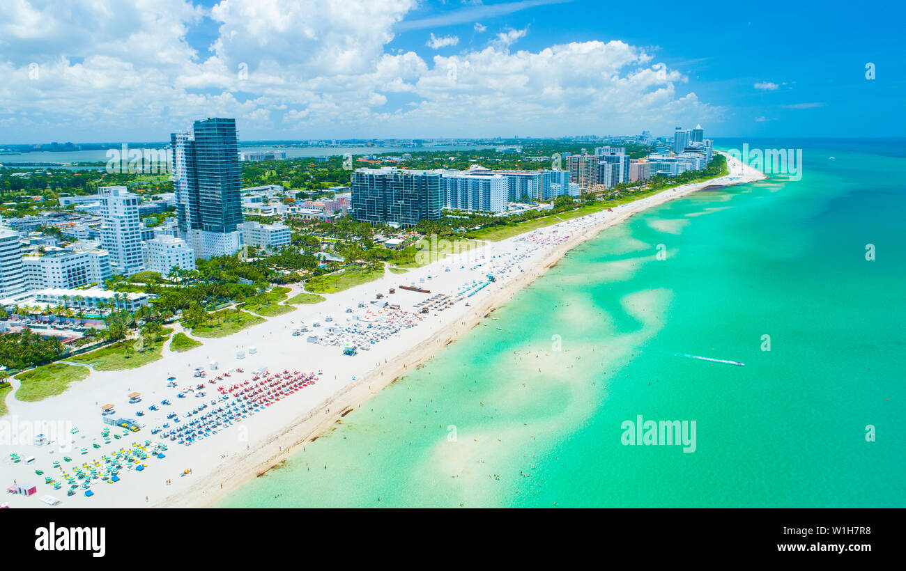 Vue aérienne de Miami Beach. La Floride. USA. Banque D'Images