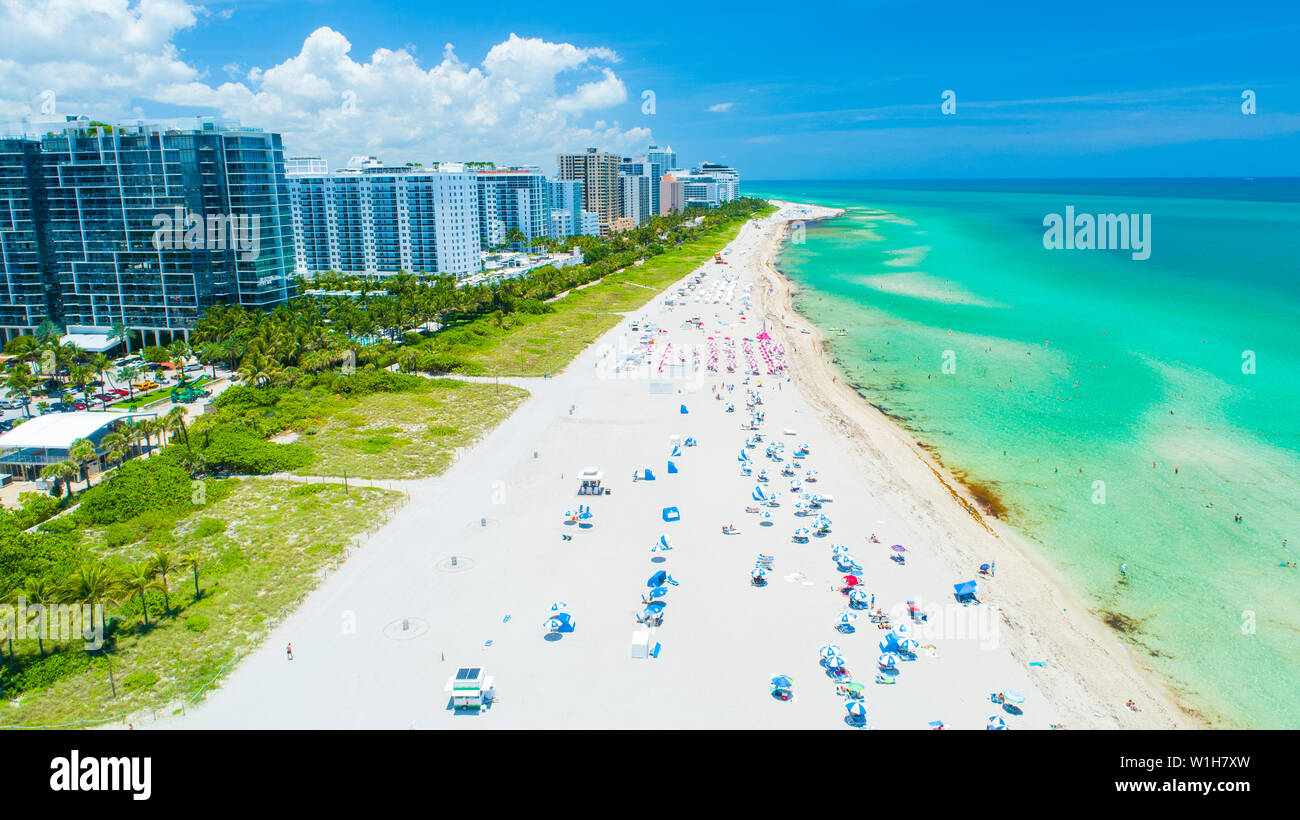 Vue aérienne de Miami Beach. La Floride. USA. Banque D'Images