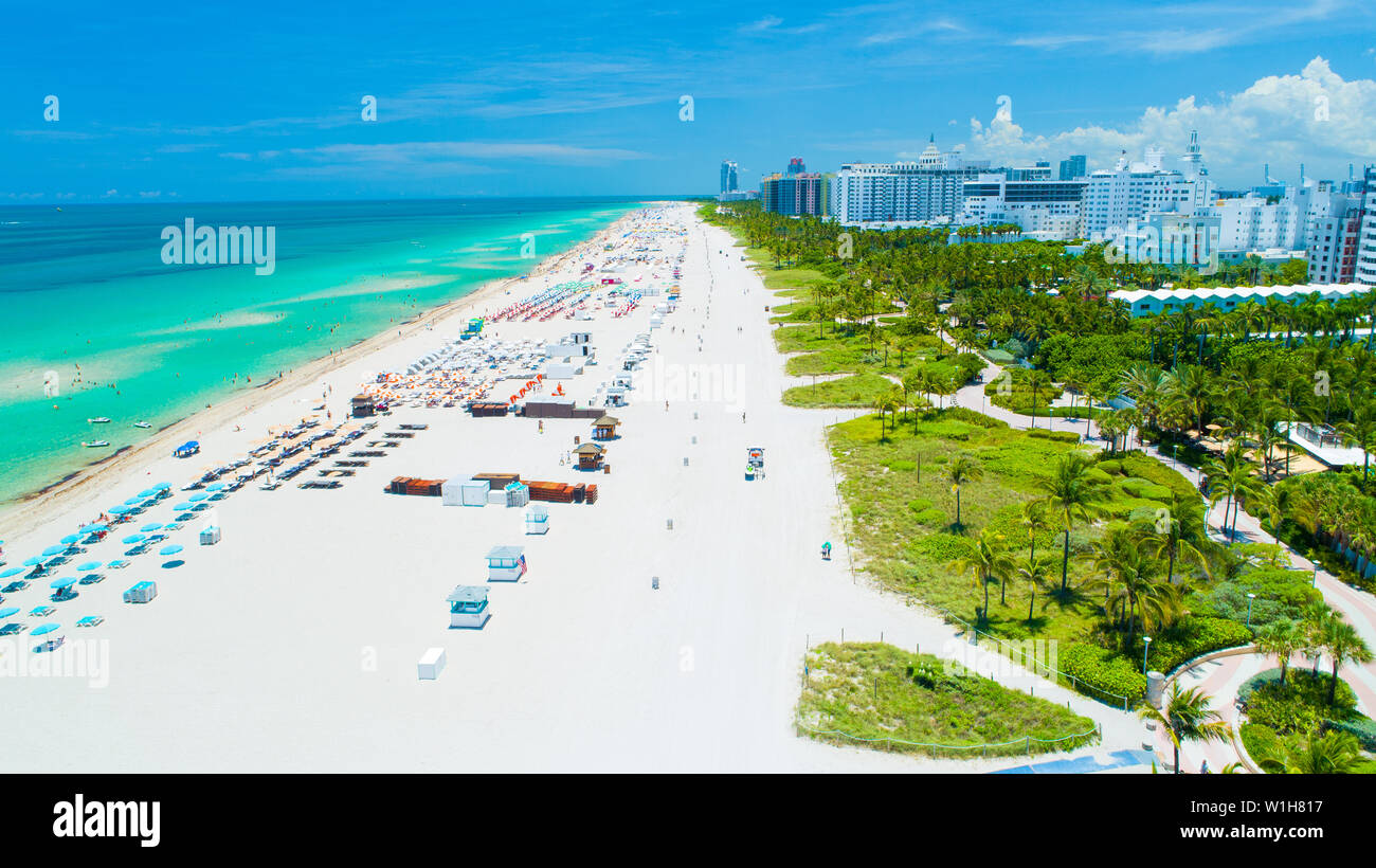 Vue aérienne de Miami Beach. La Floride. USA. Banque D'Images Vue aérienne de Miami Beach. La Floride. USA. Banque D'Images