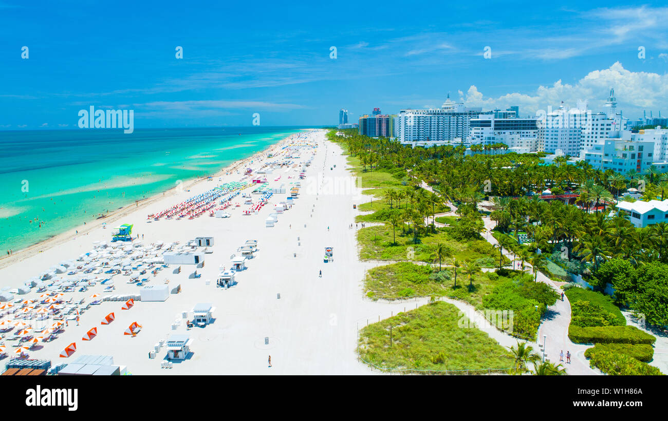 Vue aérienne de Miami Beach. La Floride. USA. Banque D'Images Vue aérienne de Miami Beach. La Floride. USA. Banque D'Images