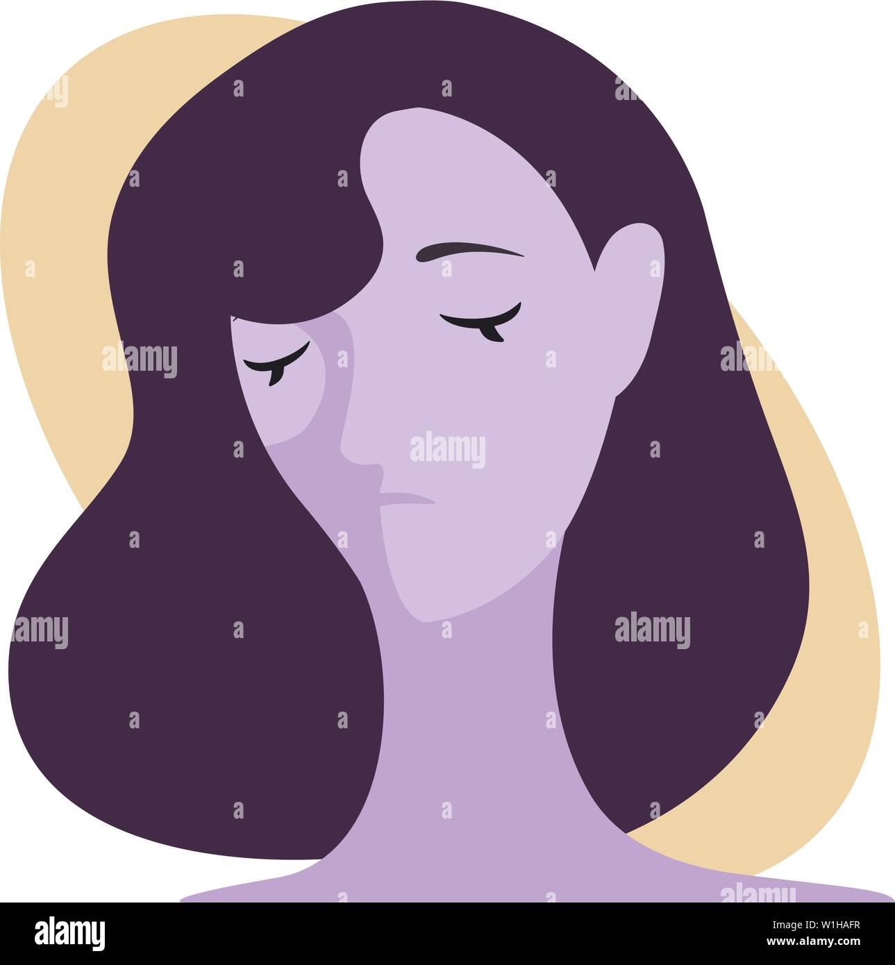 Silhouette de femme la tête, le visage de profil. Illustration de Vecteur