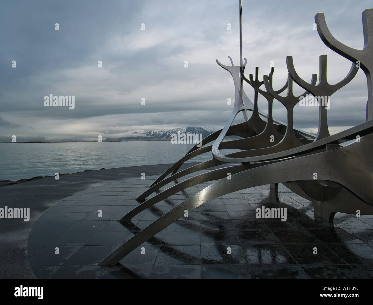 Solfar la sculpture dans l'Islande sur la côte de Reykjavik Banque D'Images