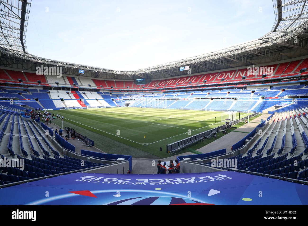 Lyon, France. 07 juillet, 2019. L'Angleterre contre les États-Unis jeu valable pour les demi-finales de la Coupe du Monde de football dans le Stade de Lyon en France le Mardi, 02. (PHOTO : VANESSA CARVALHO/BRÉSIL PHOTO PRESSE) Credit : Brésil Photo Presse/Alamy Live News Banque D'Images