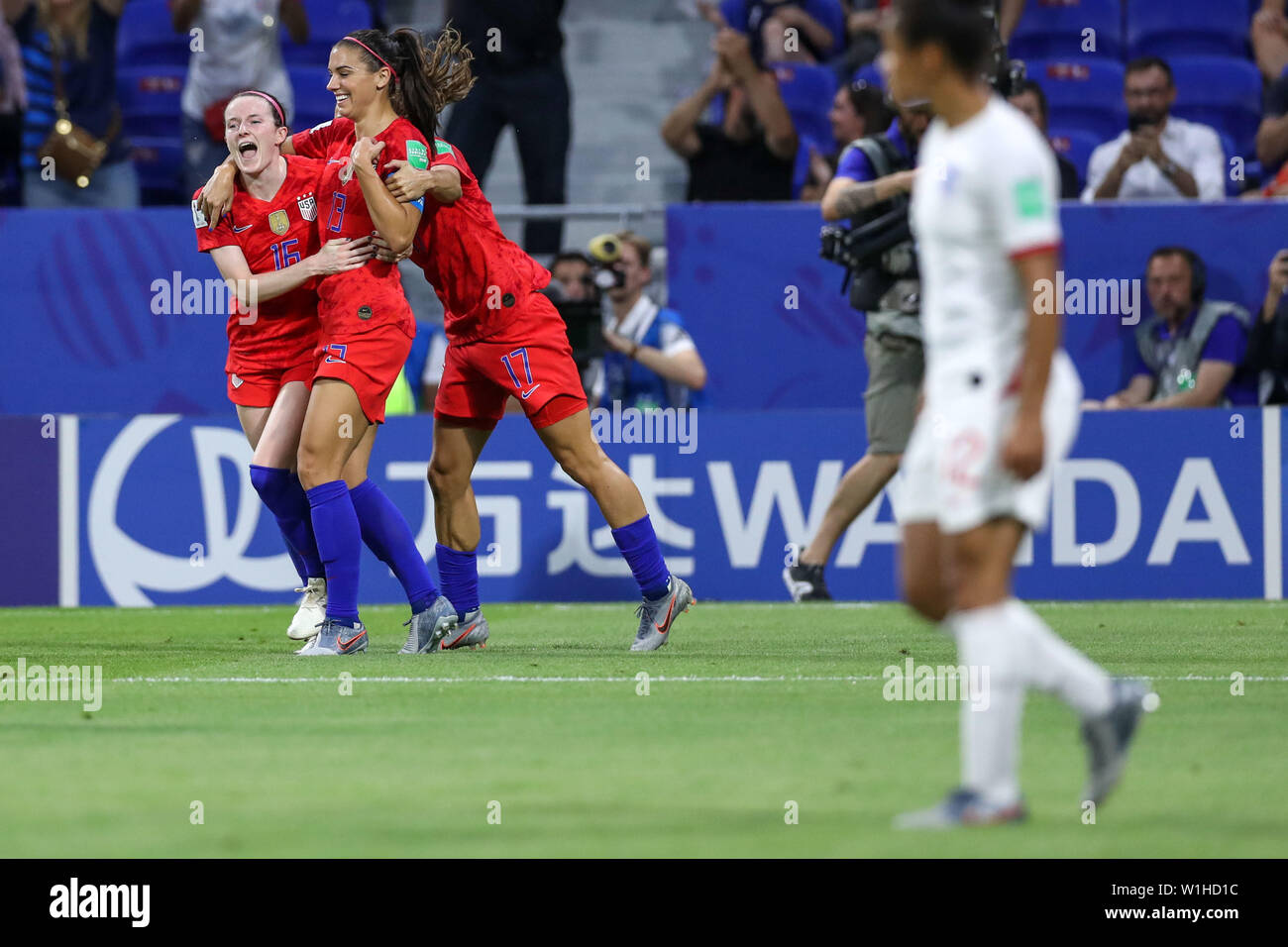 Lyon, France. 07 juillet, 2019. Alex Morgan des États-Unis au cours de match contre l'Angleterre jeu valable pour les demi-finales de la Coupe du Monde de football dans le Stade de Lyon en France le Mardi, 02. (PHOTO : VANESSA CARVALHO/BRÉSIL PHOTO PRESSE) Credit : Brésil Photo Presse/Alamy Live News Banque D'Images