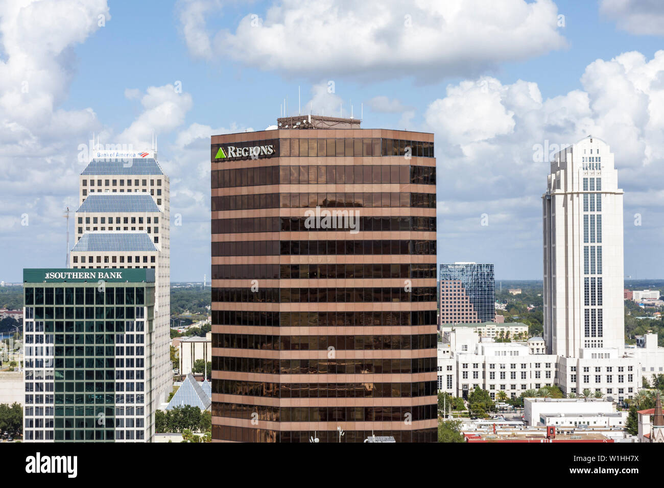 Orlando Floride, quartier historique du centre-ville, gratte-ciel, bureau, bâtiment, centre, immobilier commercial, gratte-ciel de hauteur gratte-ciel bâtiment bâtiments R Banque D'Images