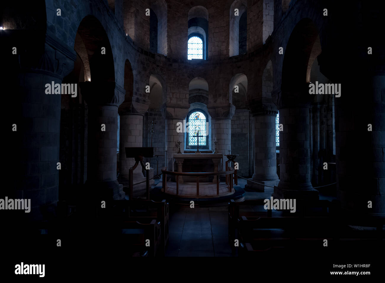 Londres, Angleterre, Décembre 10th, 2018 : Chapelle de St Jean l'Évangéliste à l'intérieur du bâtiment de La Tour Blanche à la Tour de Londres, le palais royal et le château Banque D'Images