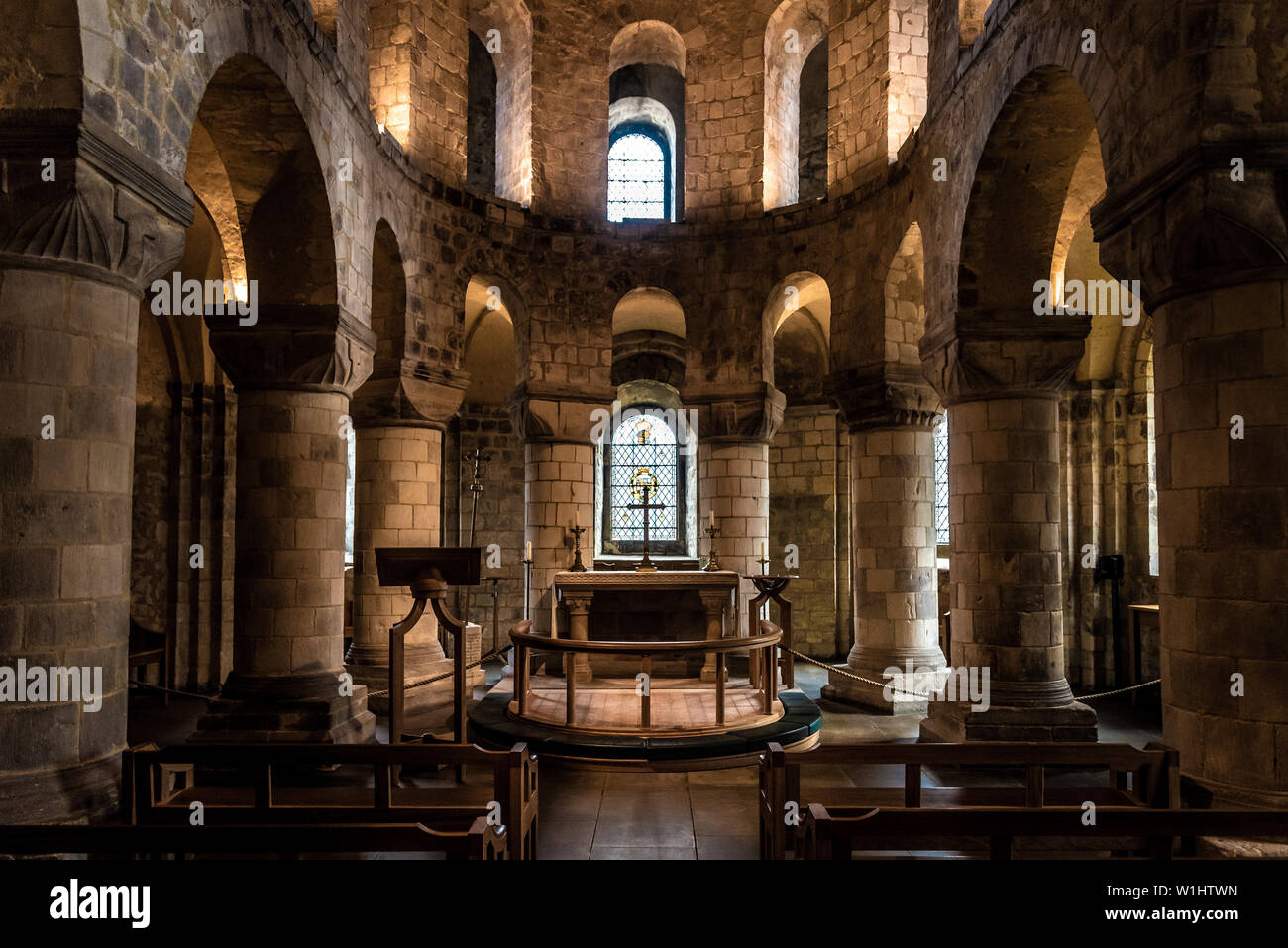 Londres, Angleterre, Décembre 10th, 2018 : Chapelle de St Jean l'Évangéliste à l'intérieur du bâtiment de La Tour Blanche à la Tour de Londres, le palais royal et le château Banque D'Images