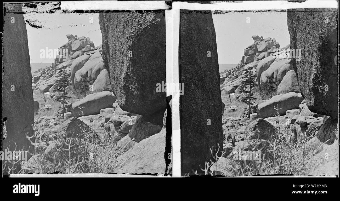 Les études de roche, chef de Crow Creek. Le granit à l'ouest de Cheyenne. Comté de Laramie, Wyoming. Banque D'Images