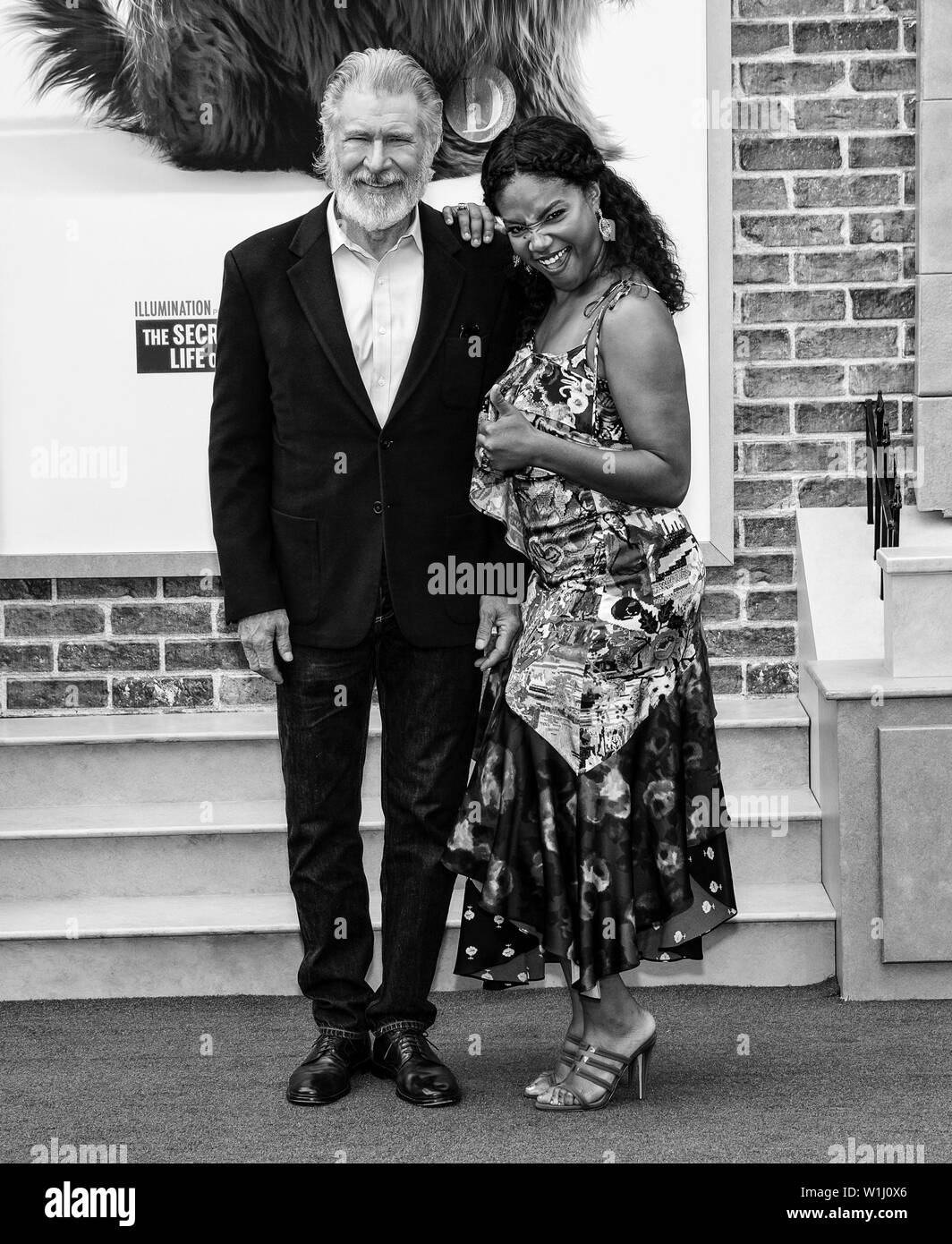 Los Angeles, CA - 02 juin 2019 : Harrison Ford et Tiffany Haddish assister à la première de Universal Pictures' 'La vie secrète des animaux domestiques 2' tenue à Rege Banque D'Images