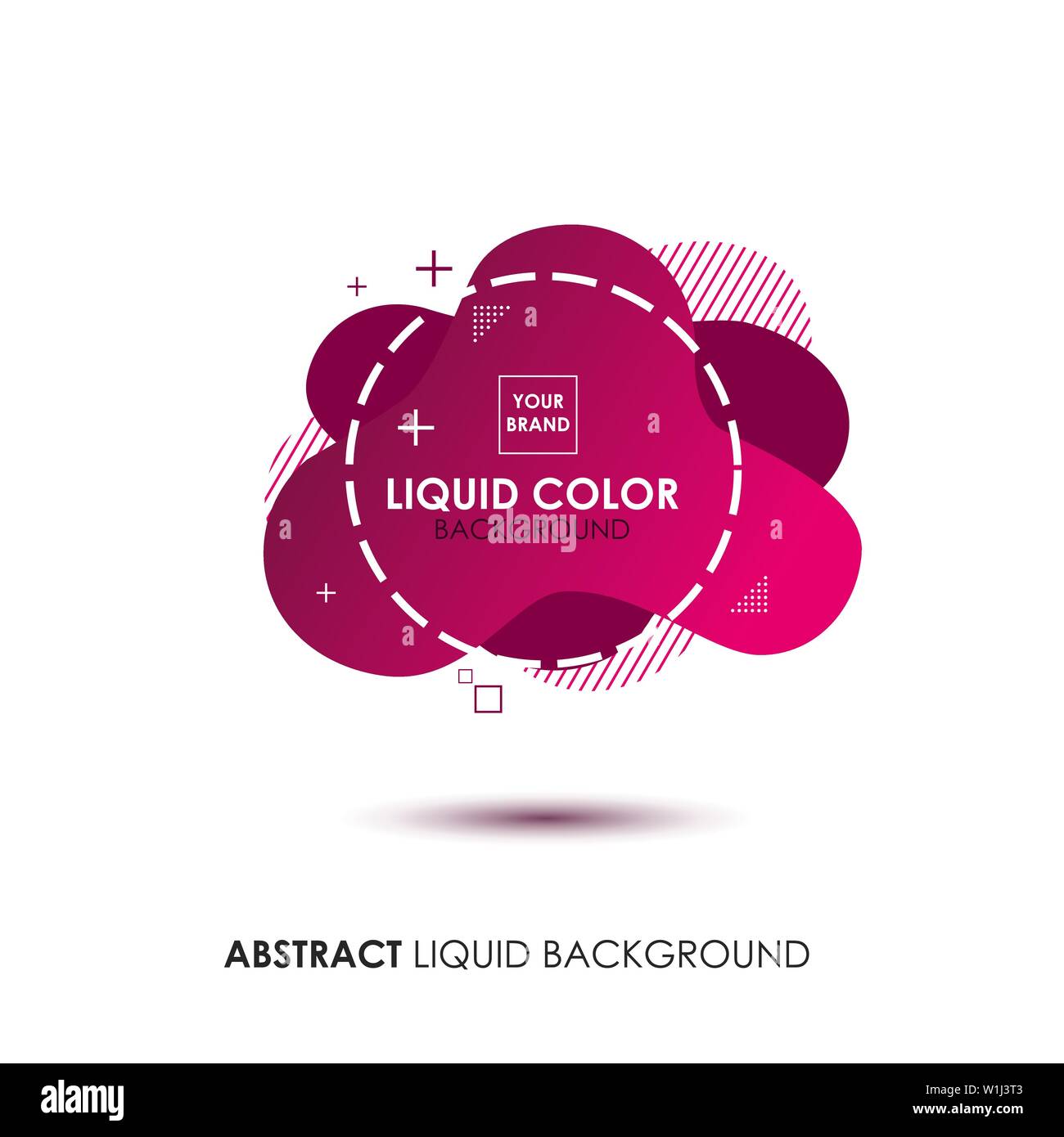Résumé Cadre en liquide avec bannière et Logo marque mise Illustration de Vecteur
