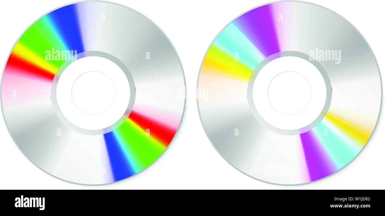 Vue supérieure de la couleur du spectre blanc sur disque CD, vector art Illustration de Vecteur