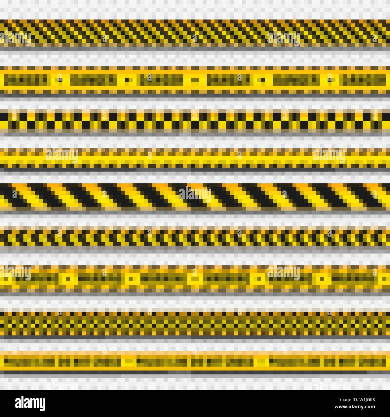 La construction de barricades jaune et noir ruban sur fond transparent. Ligne  d'avertissement de la police. Danger Danger de couleur vive ou bande.  Vector Image Vectorielle Stock - Alamy