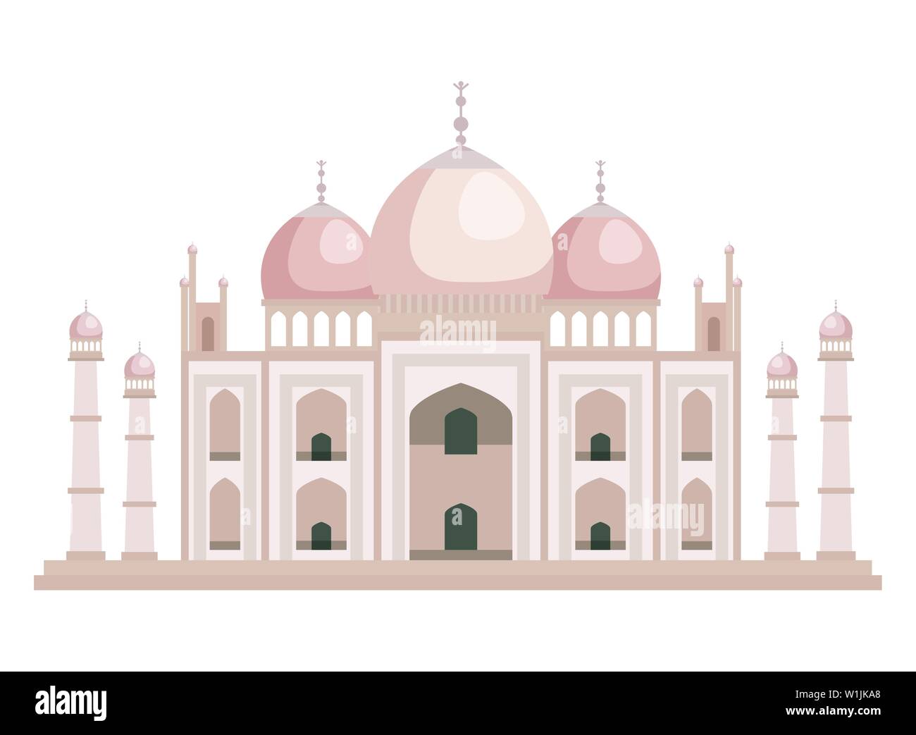 Icône bâtiment indien Taj Mahal Illustration de Vecteur