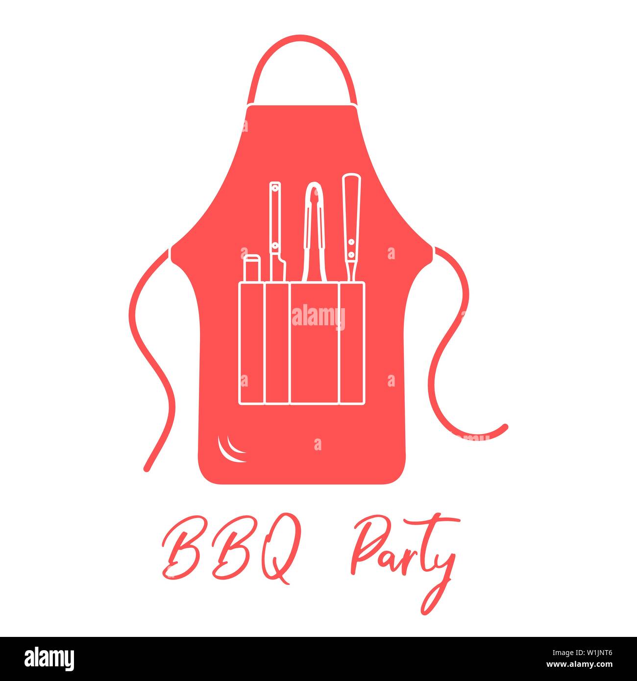 Vector illustration avec l'aire de barbecue, grill et barbecue outils. BBQ party background. Pour la conception de carte de parti, bannière, affiche ou imprimer. Illustration de Vecteur