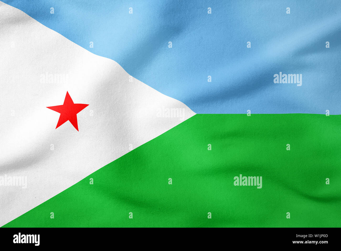 Drapeau national de Djibouti - Forme rectangulaire symbole patriotique Banque D'Images