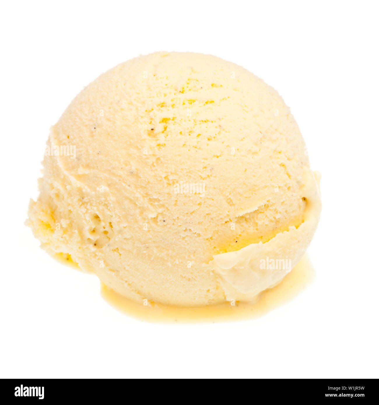 Une boule de crème glacée à la vanille isolé sur fond blanc Banque D'Images