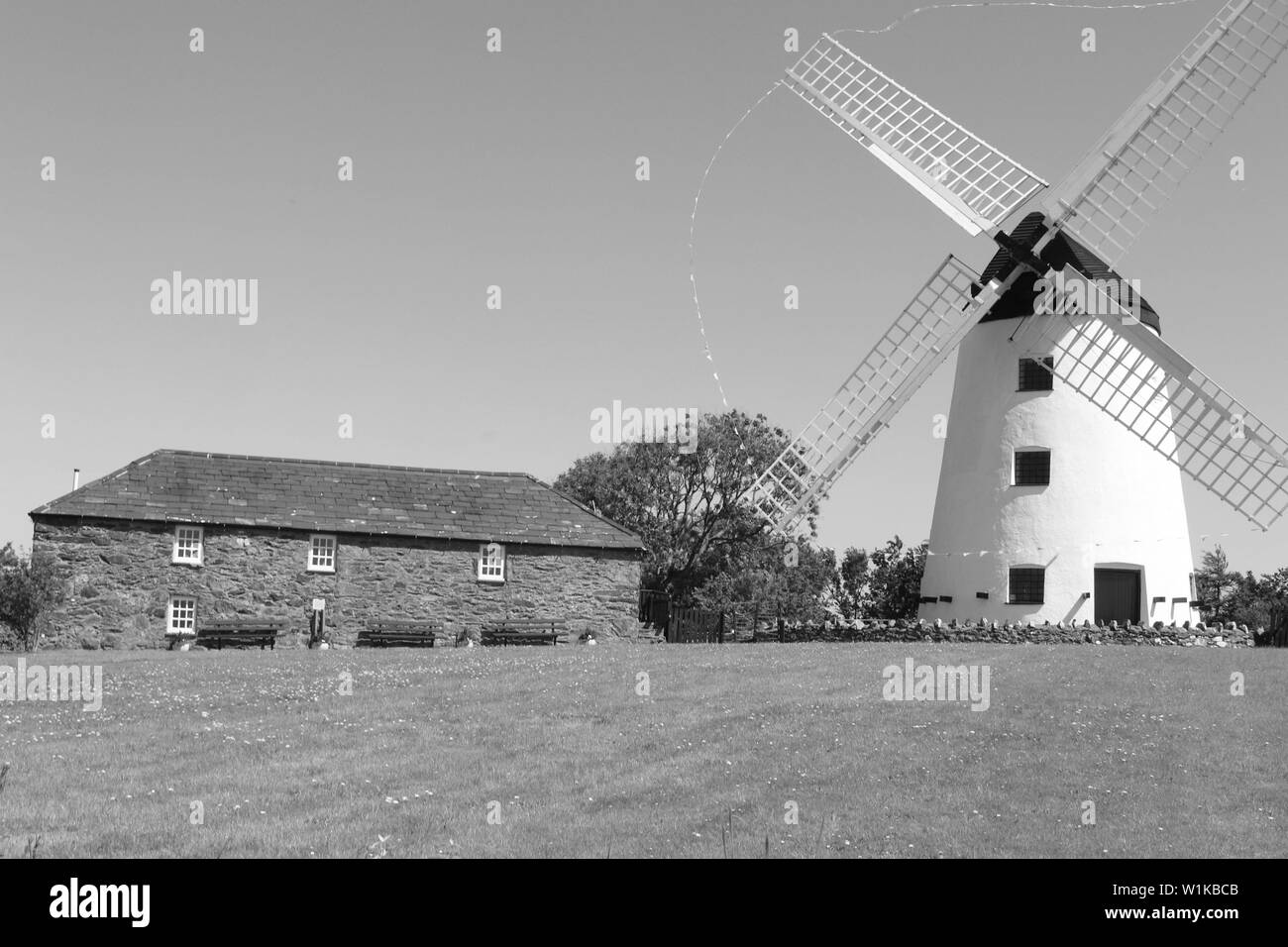 Moulin à vent llynnon Melin llanddeusant Anglesey, Llynnon moulin a été construit en 1775 et est le seul moulin à vent de travail au Pays de Galles Banque D'Images