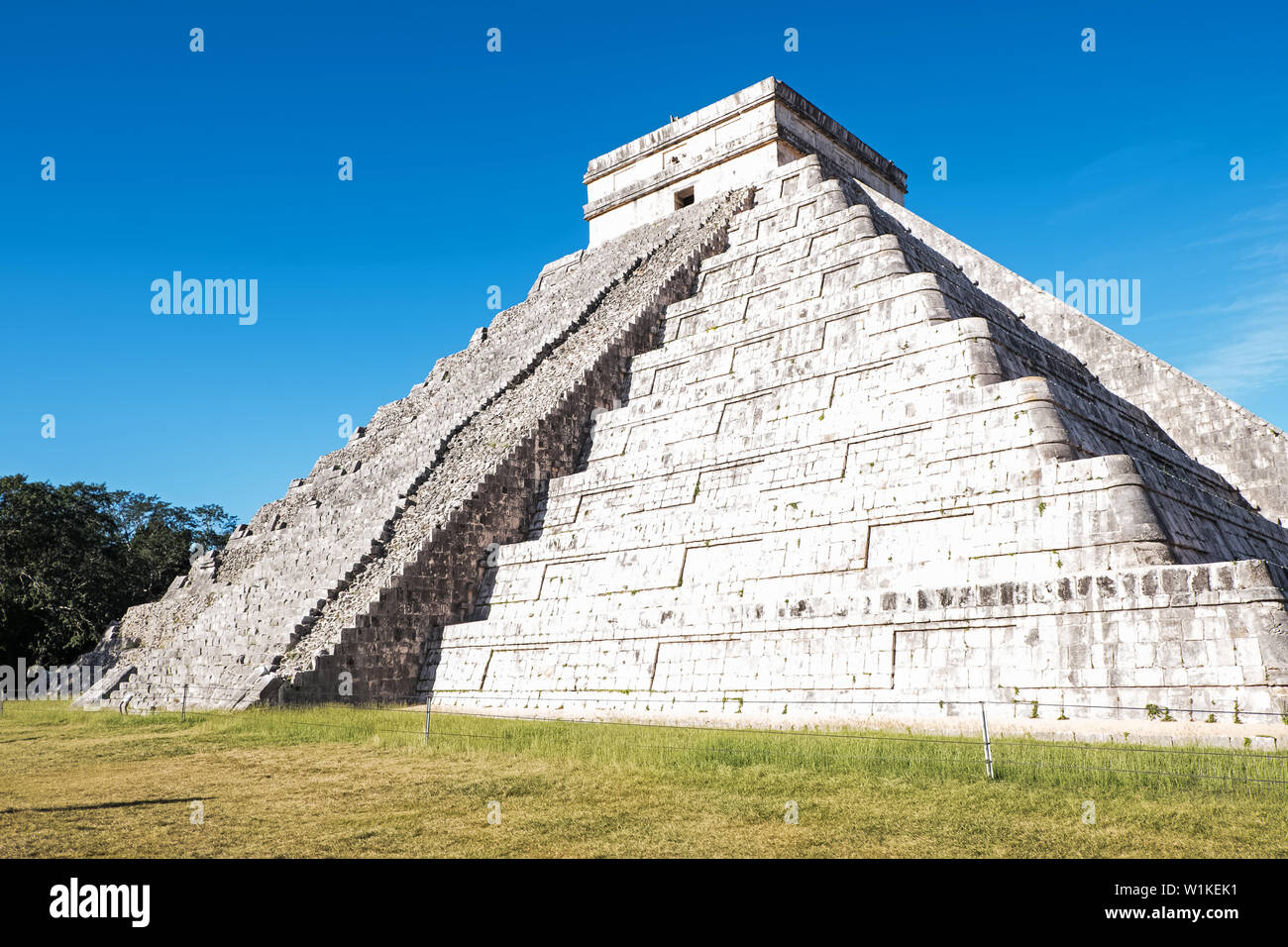 Gros plan de l'antique temple maya Chichen Itza, Mexique Banque D'Images