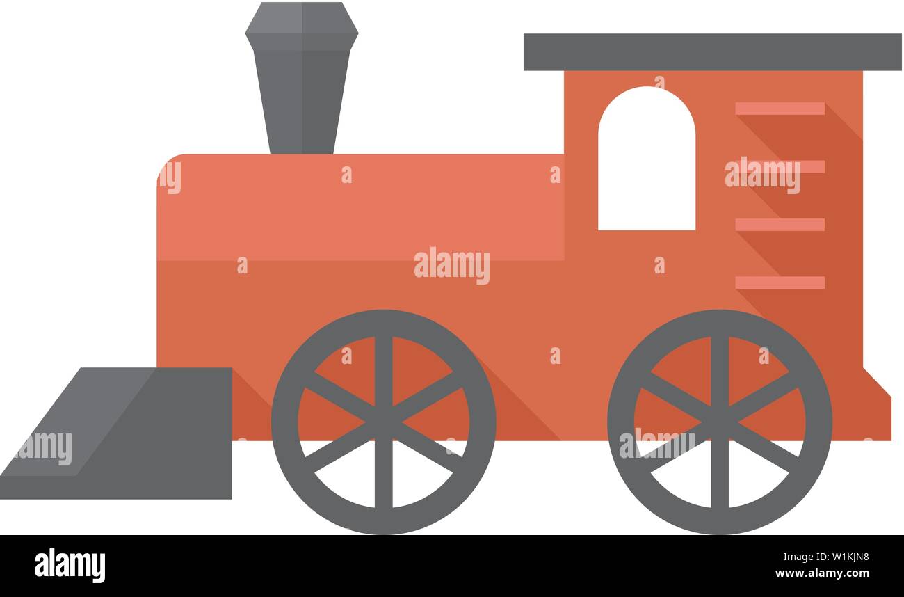 Jouet locomotive dans l'icône de couleur plate style. Jeux enfants Illustration de Vecteur