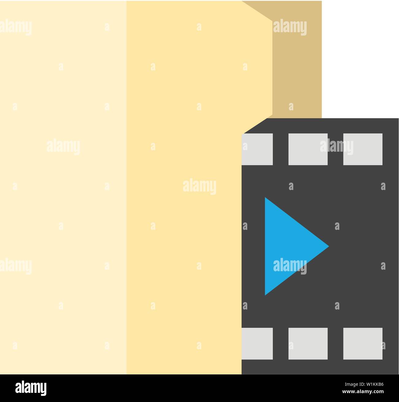Film icône de dossier dans télévision couleur. Fichiers informatiques cinema media player Illustration de Vecteur