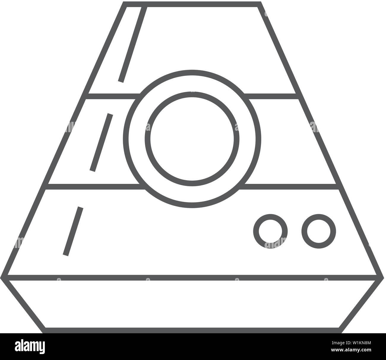 Capsule spatiale dans l'icône Contour mince de style. Astronaute, vaisseau spatial Illustration de Vecteur