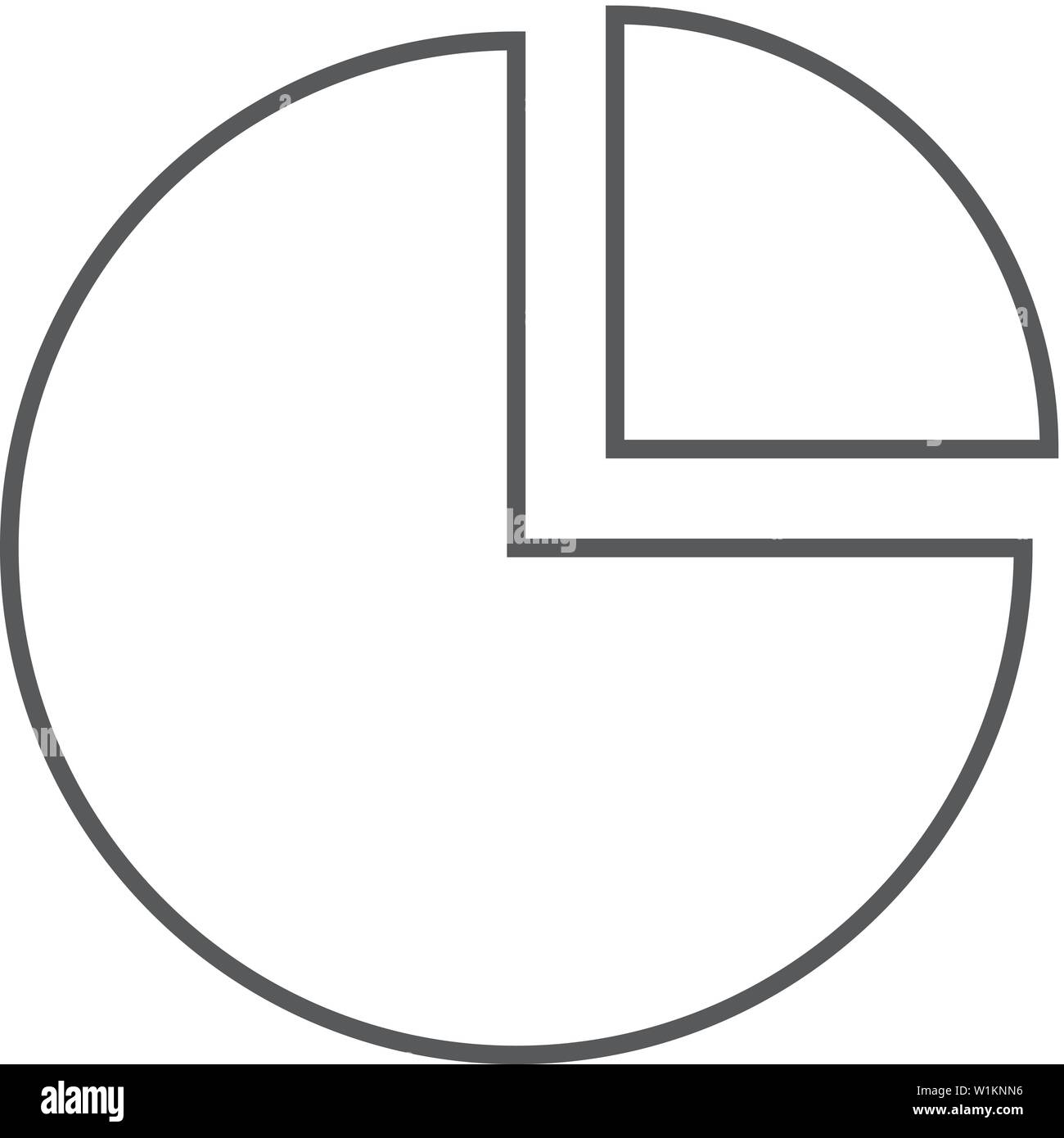 Icône de graphique en secteurs de contours minces style. Rapport des données financières Bureau d'information de présentation numéro Illustration de Vecteur