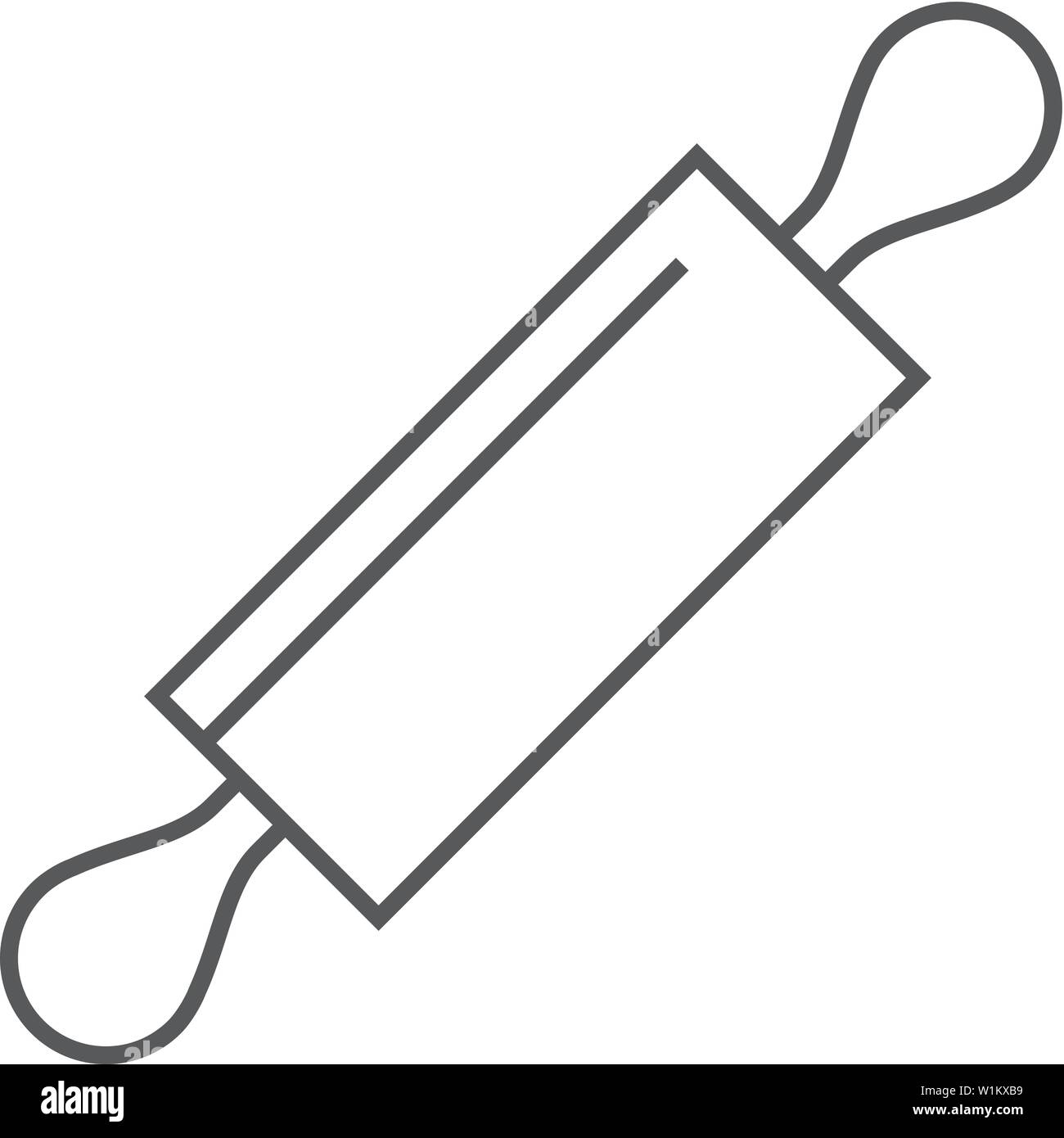 Icône en bois en style du contour mince. Boulangerie Pâtisserie gâteau de nourriture gourmet Illustration de Vecteur