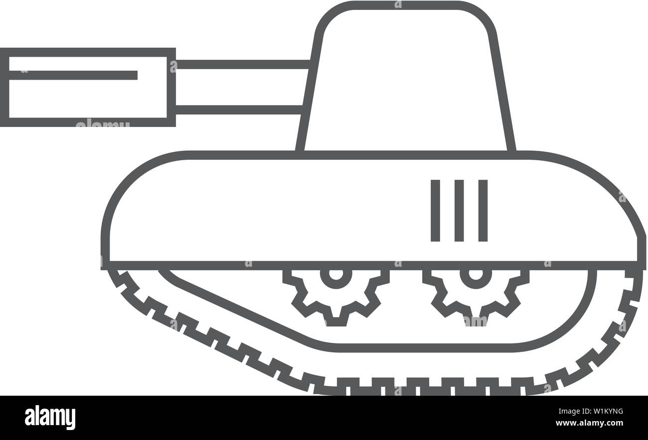 L'icône du réservoir en fines contours style. Arme militaire la guerre. Illustration de Vecteur