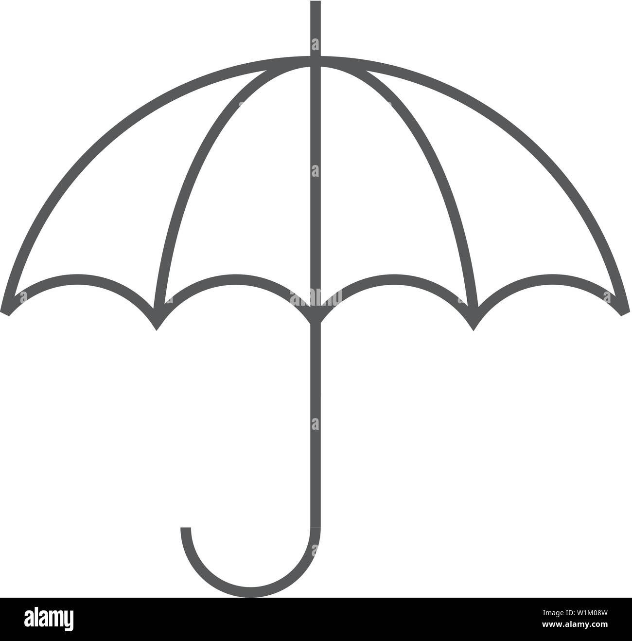 Dans l'icône parapluie style du contour mince. Valentine love couple présent Illustration de Vecteur