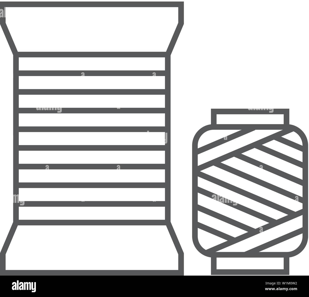 L'icône de fils minces style de contour. La couture couturière sur mesure Illustration de Vecteur
