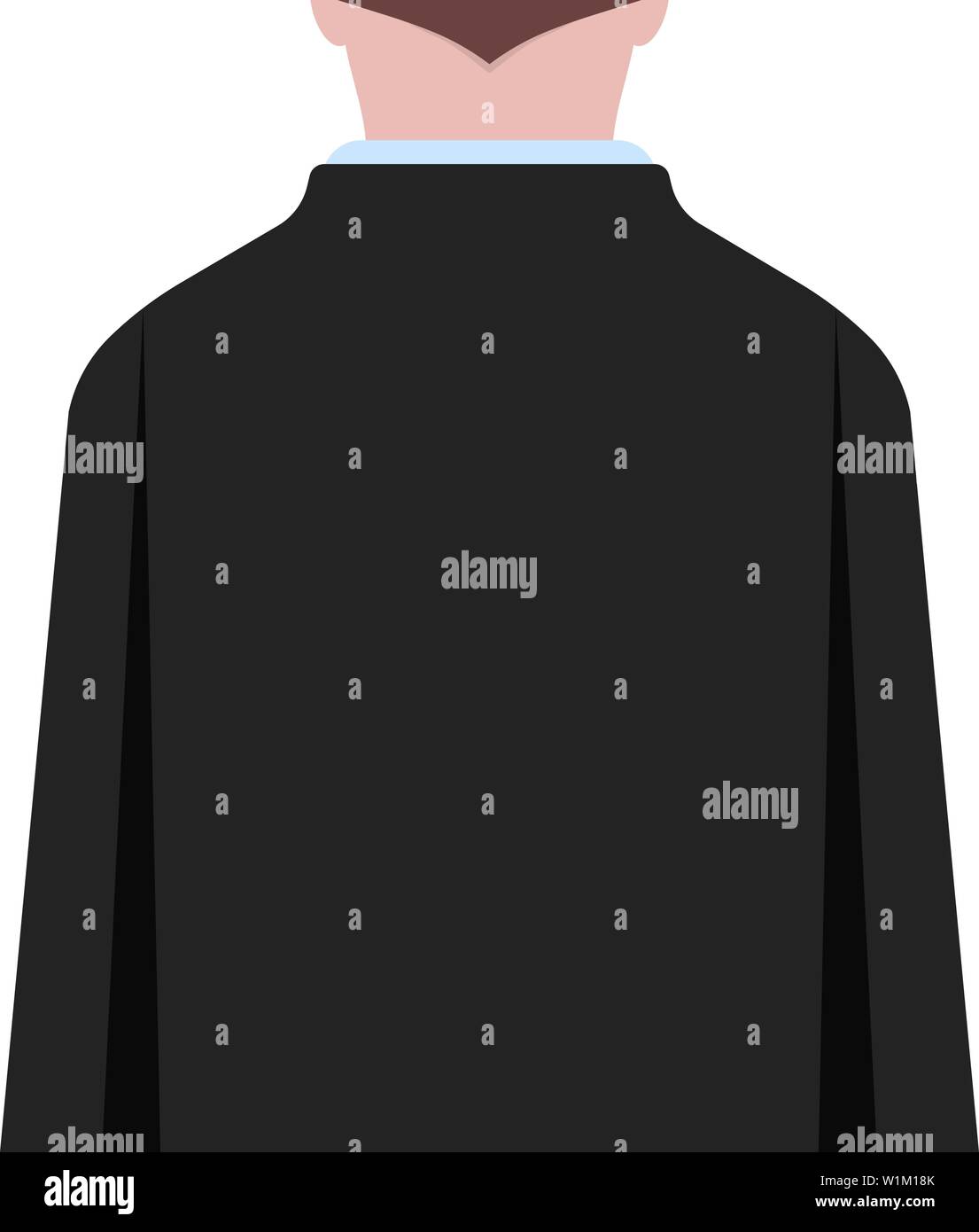 L'homme en costume noir Vue de dos sur fond blanc Illustration de Vecteur