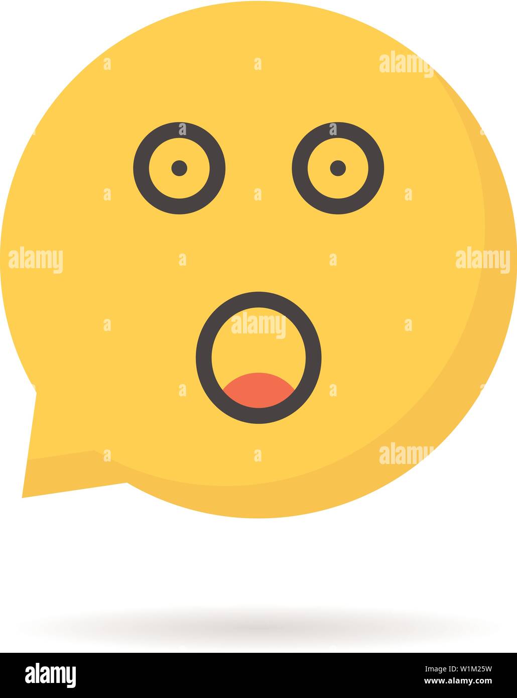 Logo bulle emoji choqué isolated on white Illustration de Vecteur