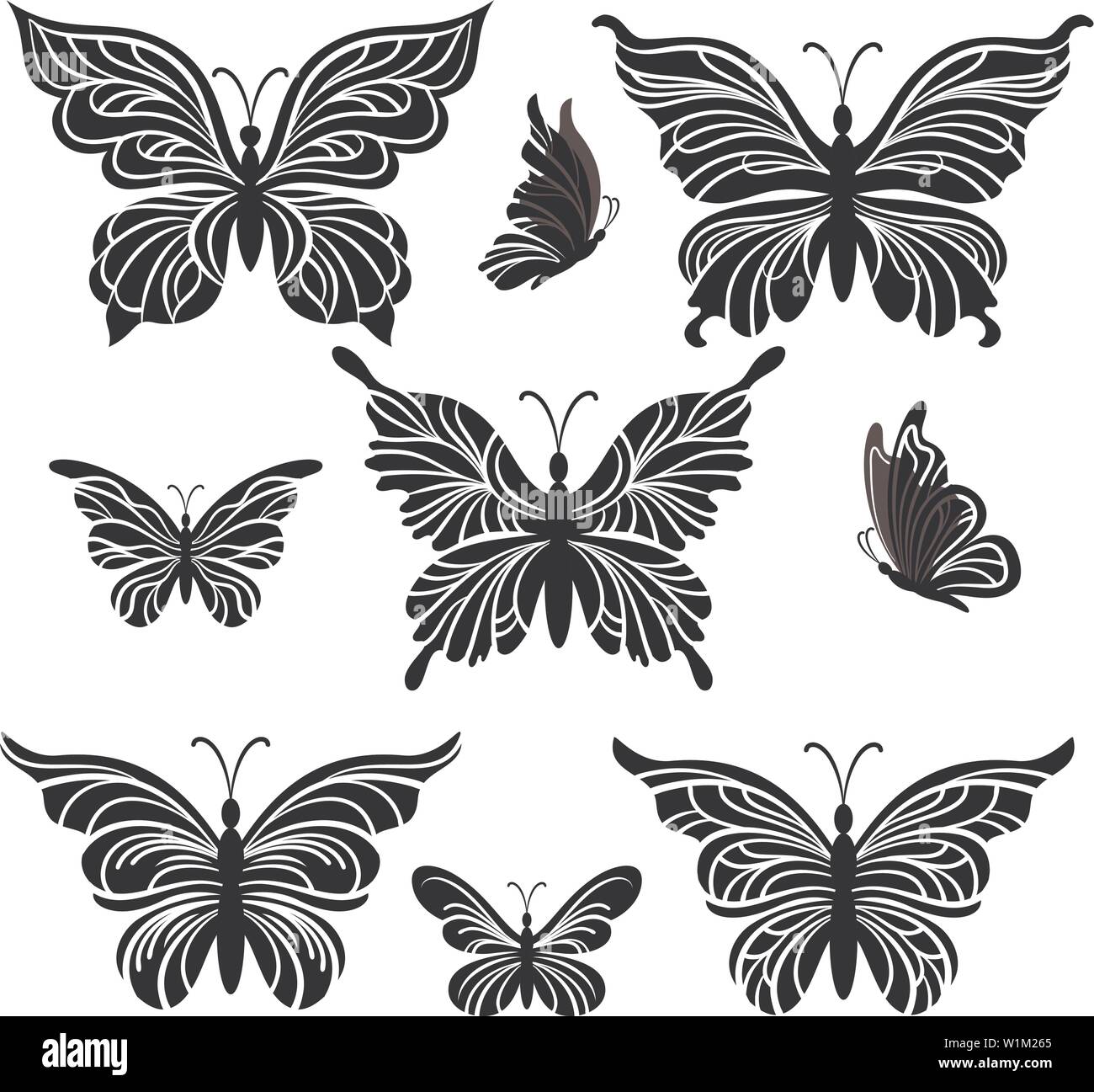 Pictogrammes papillons Illustration de Vecteur