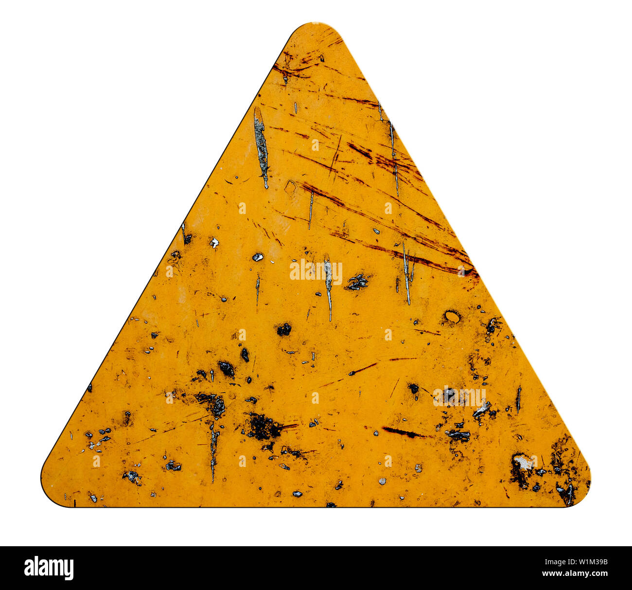 L'icône de signalisation triangulaire orange Banque D'Images