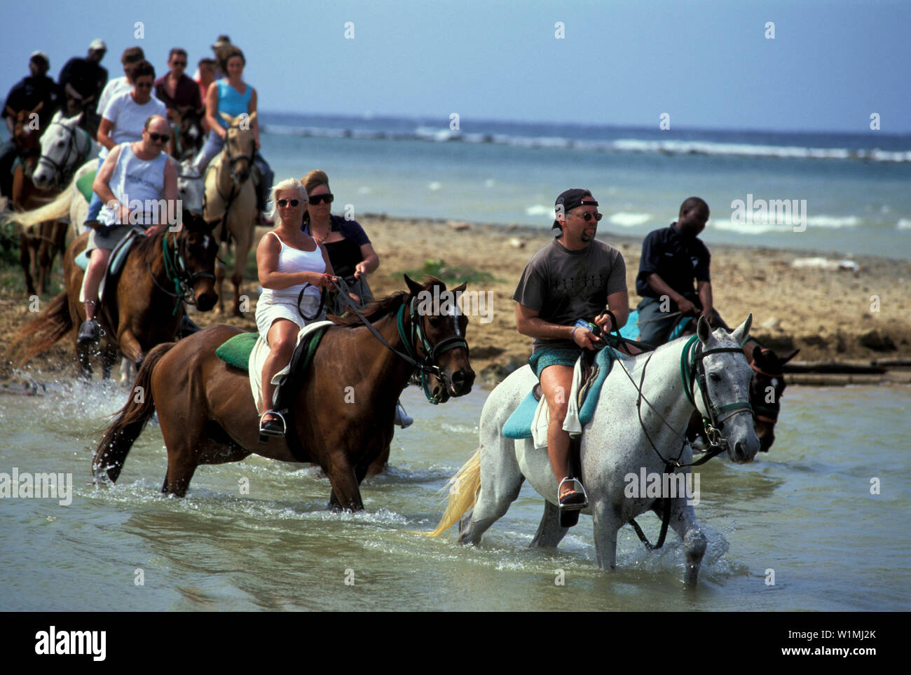 Reiten bei Ochos Rios, Jamaika, Süd-amerika Banque D'Images