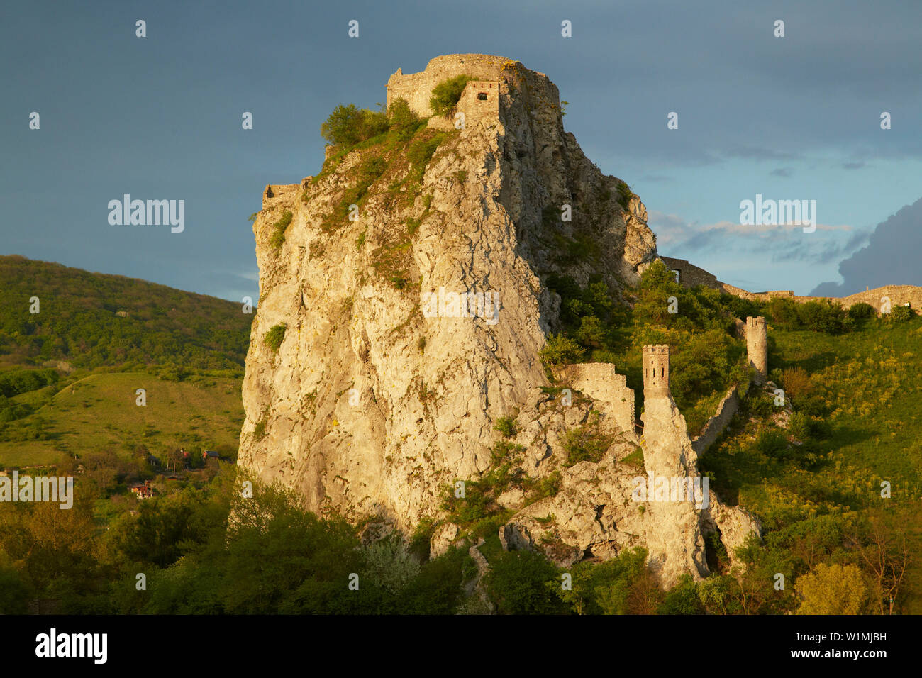 Au-dessus du château Devín Theben , Danube , Slovaquie , Europe Banque D'Images