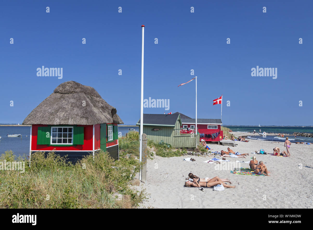 Chalet de la plage de l'île, Erikshale ærø, Marstal, au sud de la Fionie, archipel des îles de la mer du sud du Danemark, Danemark du Sud, Danemark, Scandinavie, Northe Banque D'Images