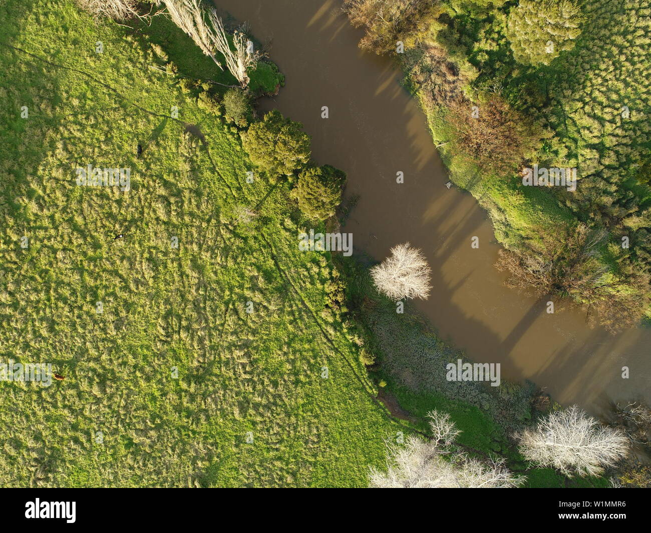 Coup de frais généraux d'une rivière en crue Banque D'Images