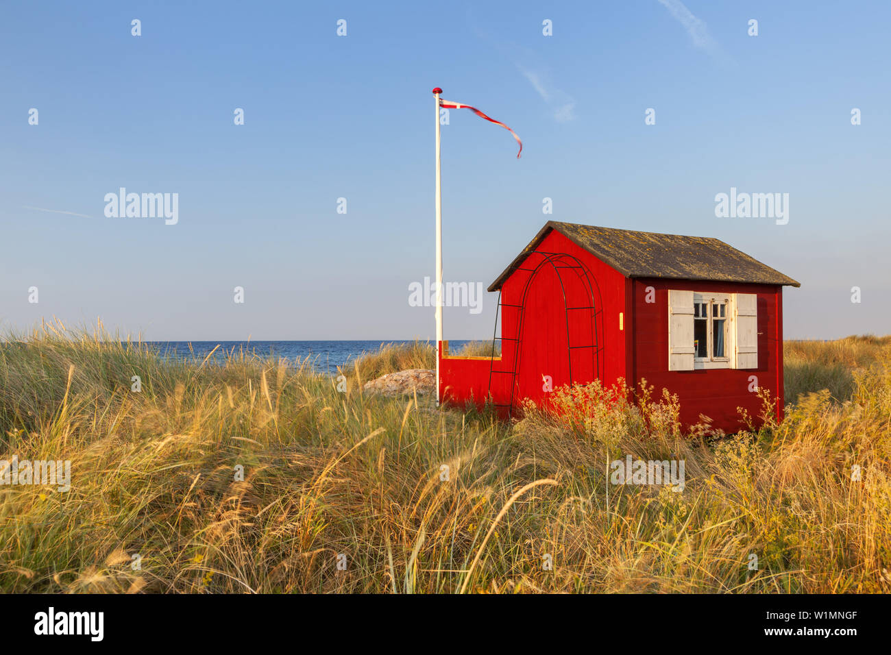 Chalet de la plage de l'île, Erikshale ærø, Marstal, au sud de la Fionie, archipel des îles de la mer du sud du Danemark, Danemark du Sud, Danemark, Scandinavie, Northe Banque D'Images