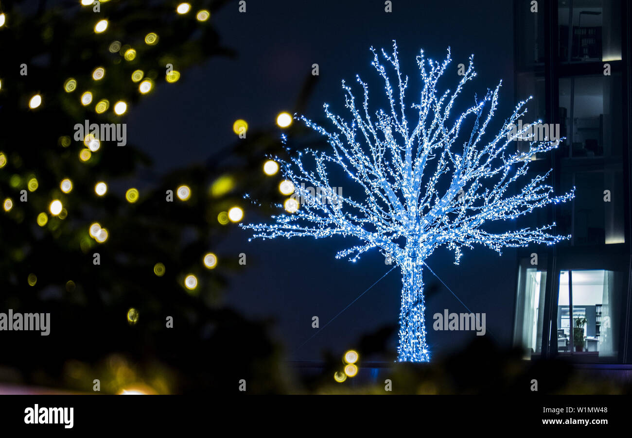 Lumières de Noël sur la Reeperbahn à Hambourg, dans le nord de l'Allemagne, Allemagne Banque D'Images