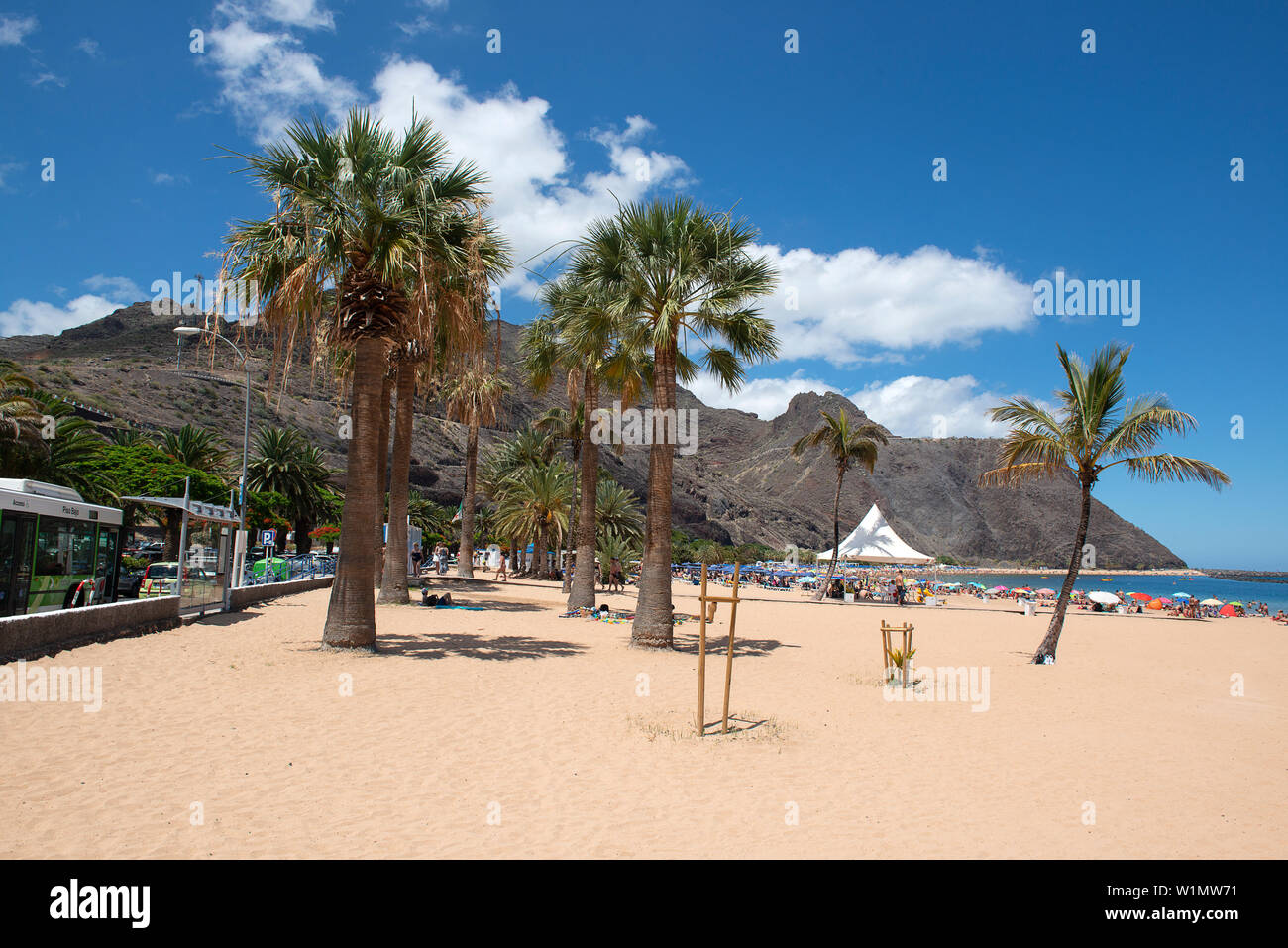 La plage de Teresitas, près de Santa Cruz de Tenerife, Canaries, Espagne. Banque D'Images